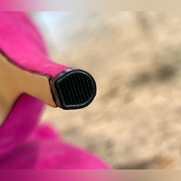 Guess Pink Suede Slouchy Heeled Boots - Picture 14 of 16